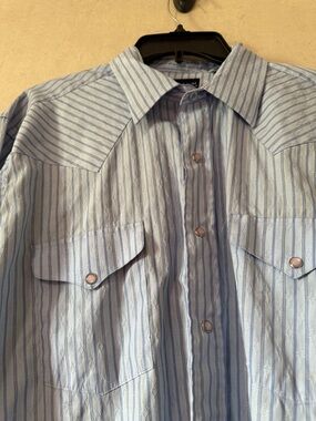 Vintage Western Panhandle Slim LT Blue on Blue Pearl Snap